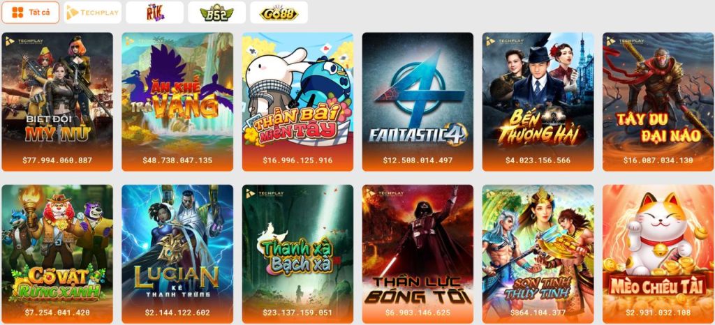 Điểm qua một số tựa game nổ hũ tại nhà cái TAP88